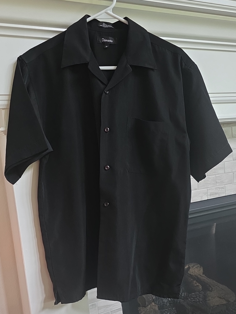 Men's Classic Black Short-Sleeve Button-Down Shirt